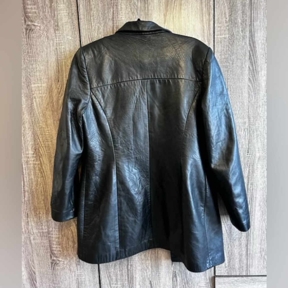 DANIER Black Genuine Leather Button Up Jacket. Size L - Picture 2 of 11